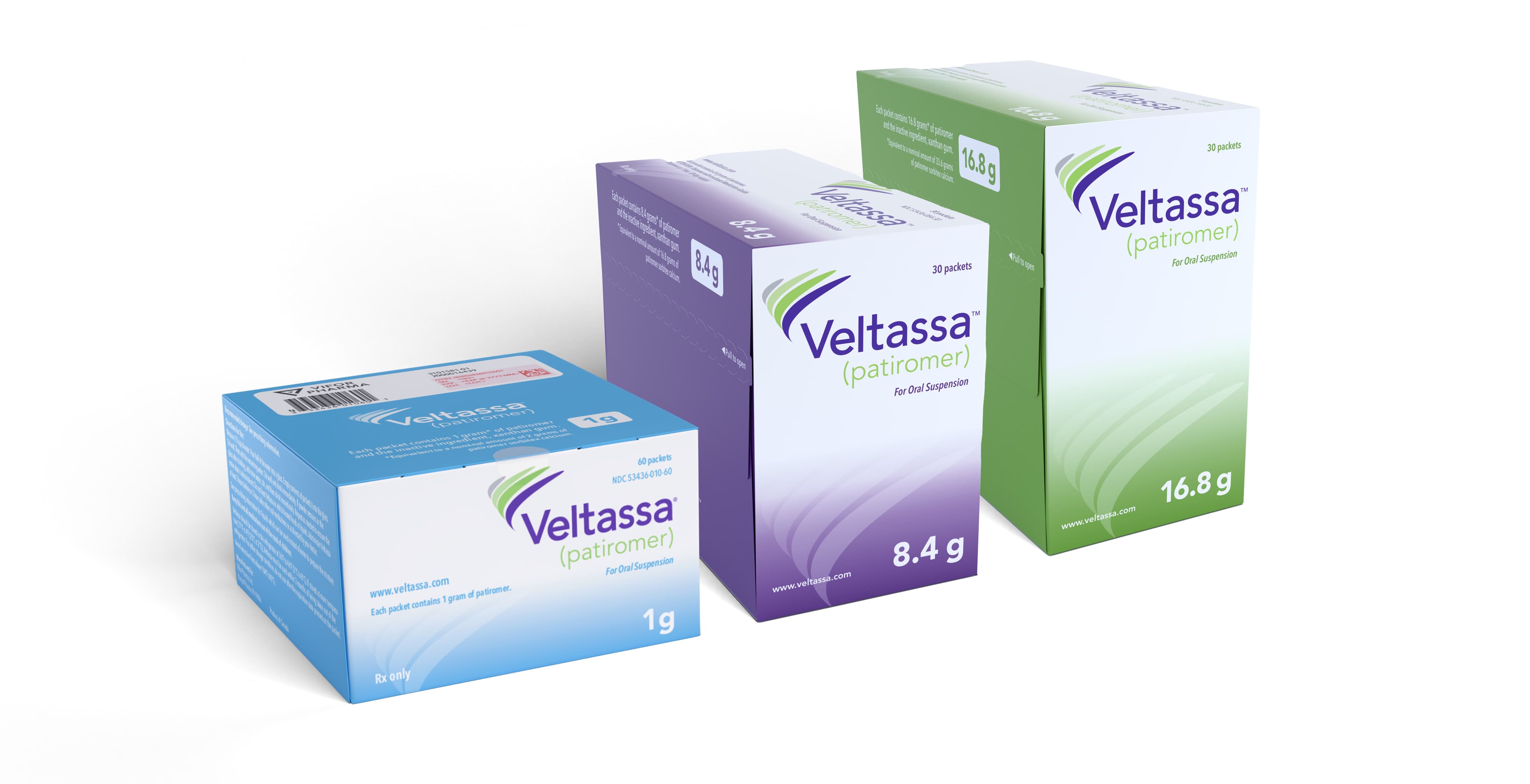 3 boxes about veltassa product presentation